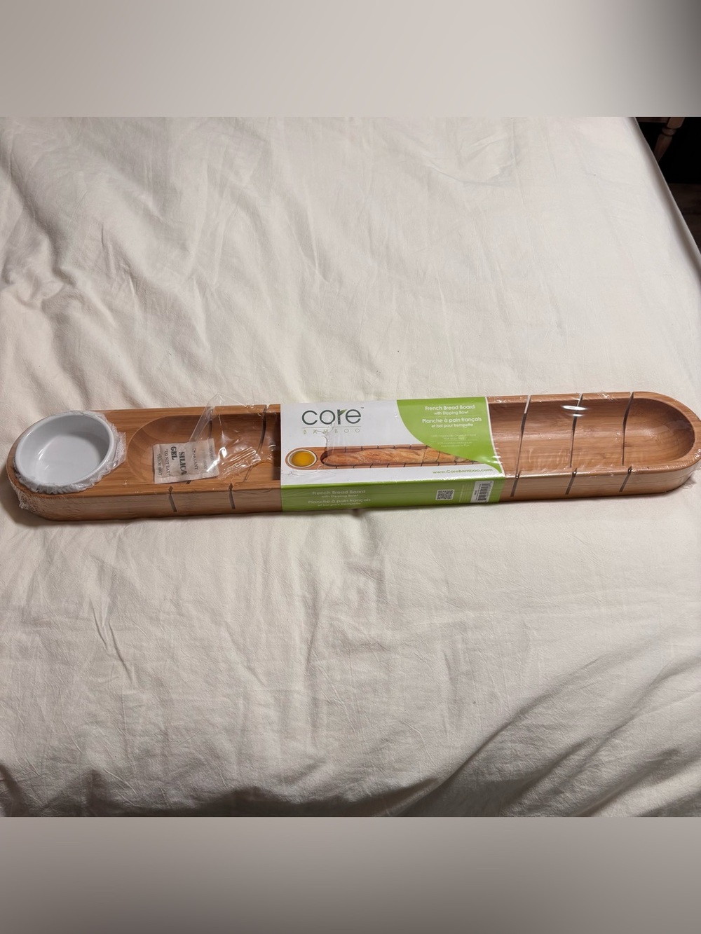 Core Bamboo Wood French Bread Board Loaf Cutting Slicing 25.5" Kitchenware